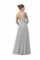 Cheapest Floor Length Tulle Bridesmaid Dress with Shirred One Shoulder Bodice UK