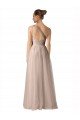 Cheapest Illusion One Shoulder Tulle Bridesmaid Dress with Shirred Bodice UK