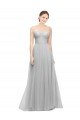 Cheapest Long Twisted Sweetheart Neckline Tulle Bridesmaid Dress UK