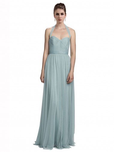 Cheapest Halter Ruched Sweetheart Neckline Tulle Bridesmaid Dress UK