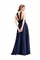 Cheapest Floor Length Long Halter Pleated Tulle Bridesmaid Dress UK