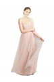 Cheapest Long Floor Length Sweetheart Pleated Tulle Bridesmaid Dress UK