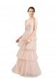 Cheapest V-Neck A-Line Layered Long Tulle Bridesmaid Dress UK