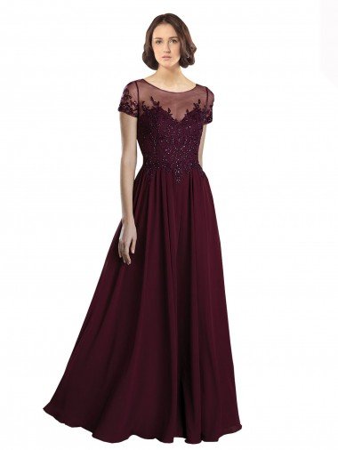 Cheapest Full Length Beaded and Embroidered Tulle Bodice Long Chiffon Bridesmaid Dress UK