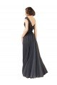 Cheapest Long Bateau Tulle Bridesmaid Dress with Lace Bodice UK