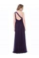 Cheapest One Shoulder Long Tulle Bridesmaid Gown with Sheer Netting Strap UK