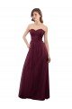 Cheapest Strapless Tulle A-line bridesmaid dress with pleated top UK