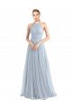 Cheapest Halter Neckline Slim A-Line Tulle Bridesmaid Dress UK