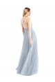 Cheapest Halter Neckline Slim A-Line Tulle Bridesmaid Dress UK