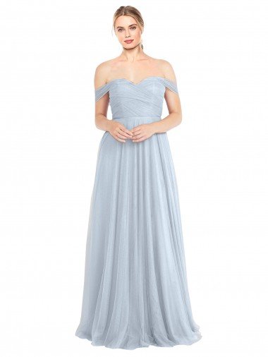 Cheapest Sweetheart Neckline Off the Shoulder Tulle Bridesmaid Dress UK