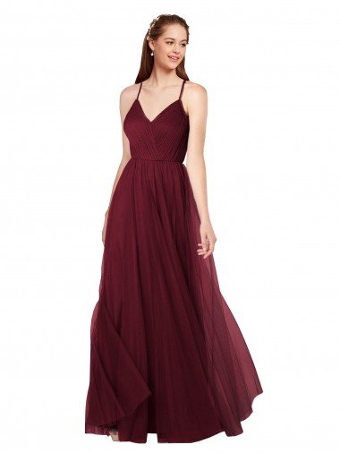 Cheapest Beach-inspired Sweetheart Tulle Long Bridesmaid Dress UK