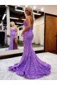 Cheapest A-Line Sweetheart Sleeveless Long Velvet Sequin Prom Dress with Slit UK