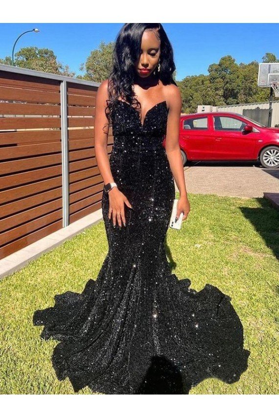 Cheapest Mermaid Sweetheart Sleeveless Long Floor Length Velvet Sequin Prom Dress UK