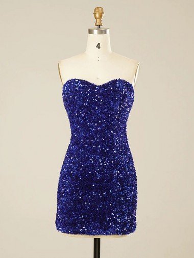 Cheapest Short Sweetheart Velvet Sequin Homecoming Dress / Prom Dress UK