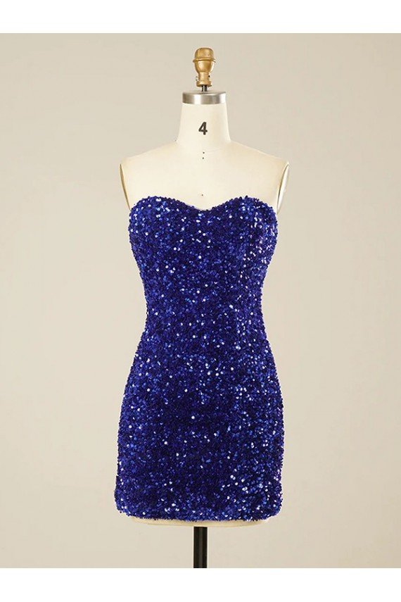 Cheapest Short Sweetheart Velvet Sequin Homecoming Dress / Prom Dress UK