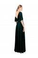 Cheapest Deep V-Neck Flutter Sleeves Long Velvet Wrap Bridesmaid Dress / Prom Dress UK