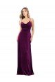 Cheapest Draped Neckline Spaghetti Straps Formal Velvet Bridesmaid Dress / Prom Dress UK