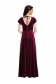 Cheapest Flutter Sleeve Velvet Maxi Bridesmaid Dress / Prom Dress with Pockets UK