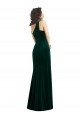 Cheapest One Shoulder Velvet Trumpet Bridesmaid Dress / Prom Dress with Front Slit UK